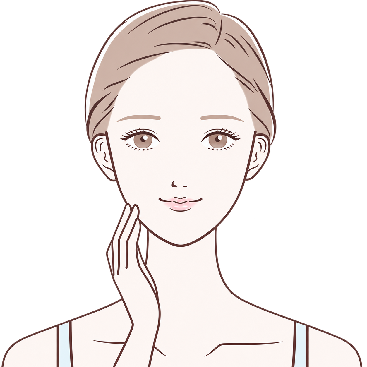 ターンオーバーとコラーゲン生成が高まった肌のイメージイラスト